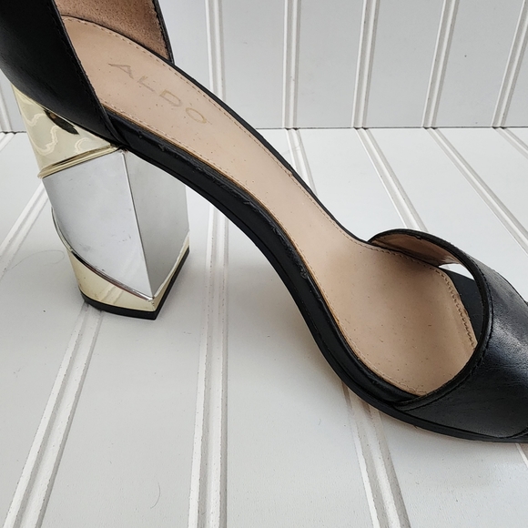 ALDO Black Metallic Heel - Size 7 - Picture 2 of 15